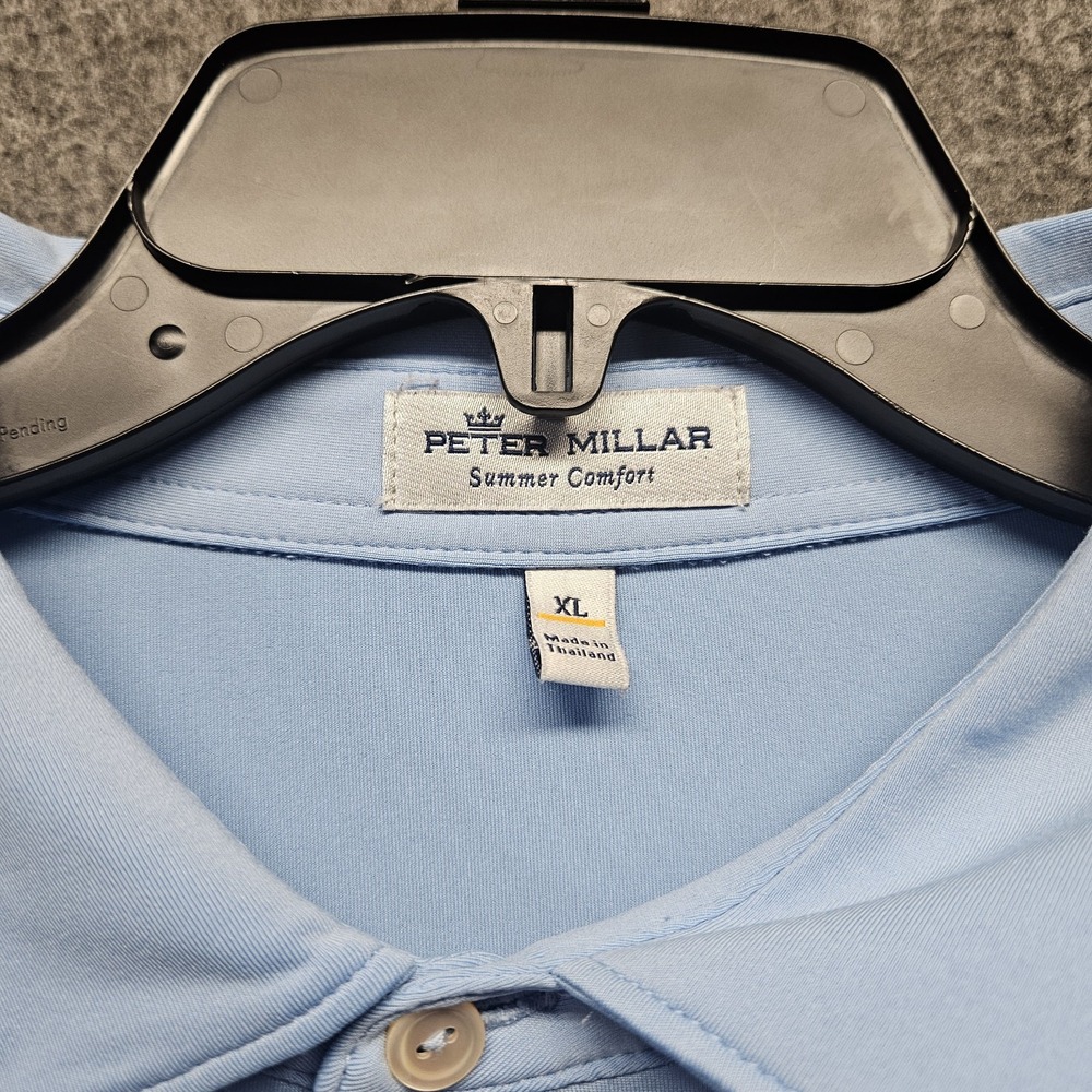 PETER MILLAR x ROYAL MELBOURNE Mens Polo Shirt Size XL Summer Comfort Golf Blue - Picture 4 of 8